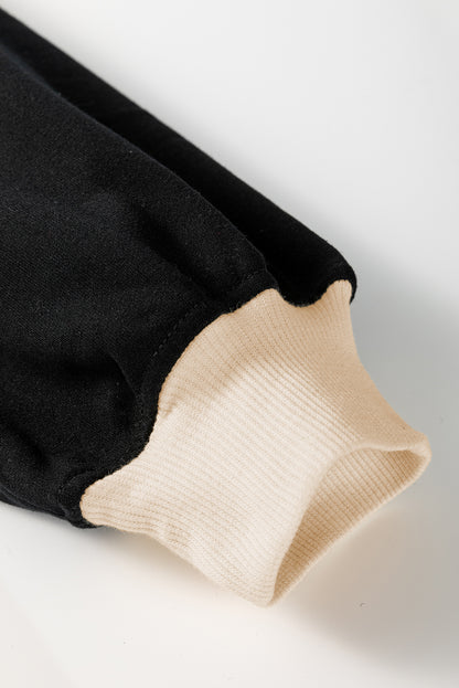 Color Contrast 2-Piece Skirt and Sweatshirt Set