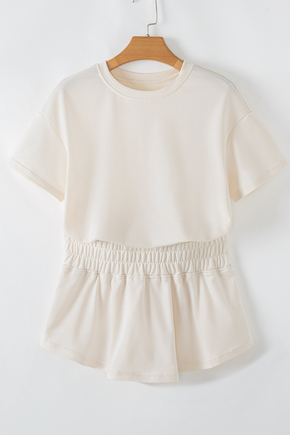 Cropped Tee and Ruffle High Waist Set
